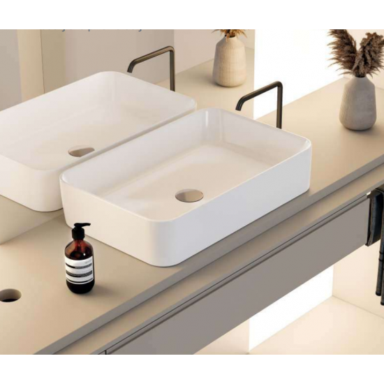 Επικαθήμενος Νιπτήρας Πορσελάνης 60x38cm Cerastyle Hera 078400 Λευκό